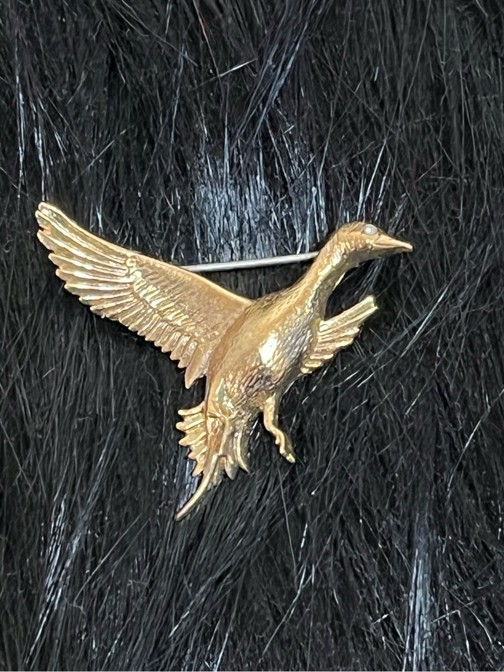 Krementz Flying Goose Brooch